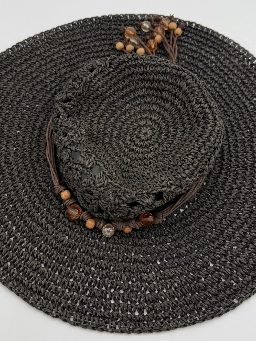 Vintage Sun N Sand Soft Sun Hat w/ Beaded Band